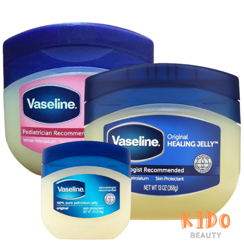 Hủ sáp dưỡng ẩm Vaseline 368g, 49g cỡ lớn / Hủ mỡ Vaselien dưỡng ẩm màu hồng cho bé (hàng nhập)