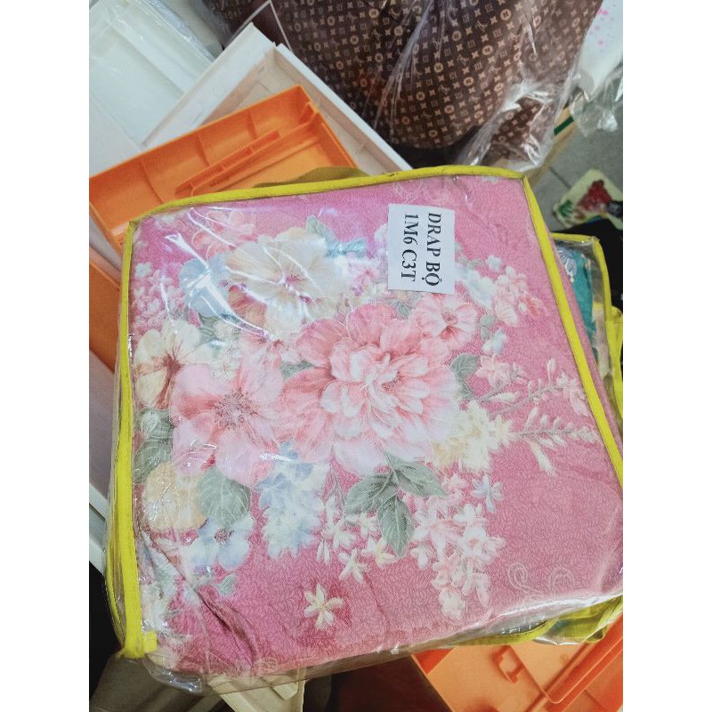 DRAP bộ 1m6 nệm cao, nệm lò xo COTTON HÀN QUỐC - kèm HÌNH THẬT TỰ CHỤP