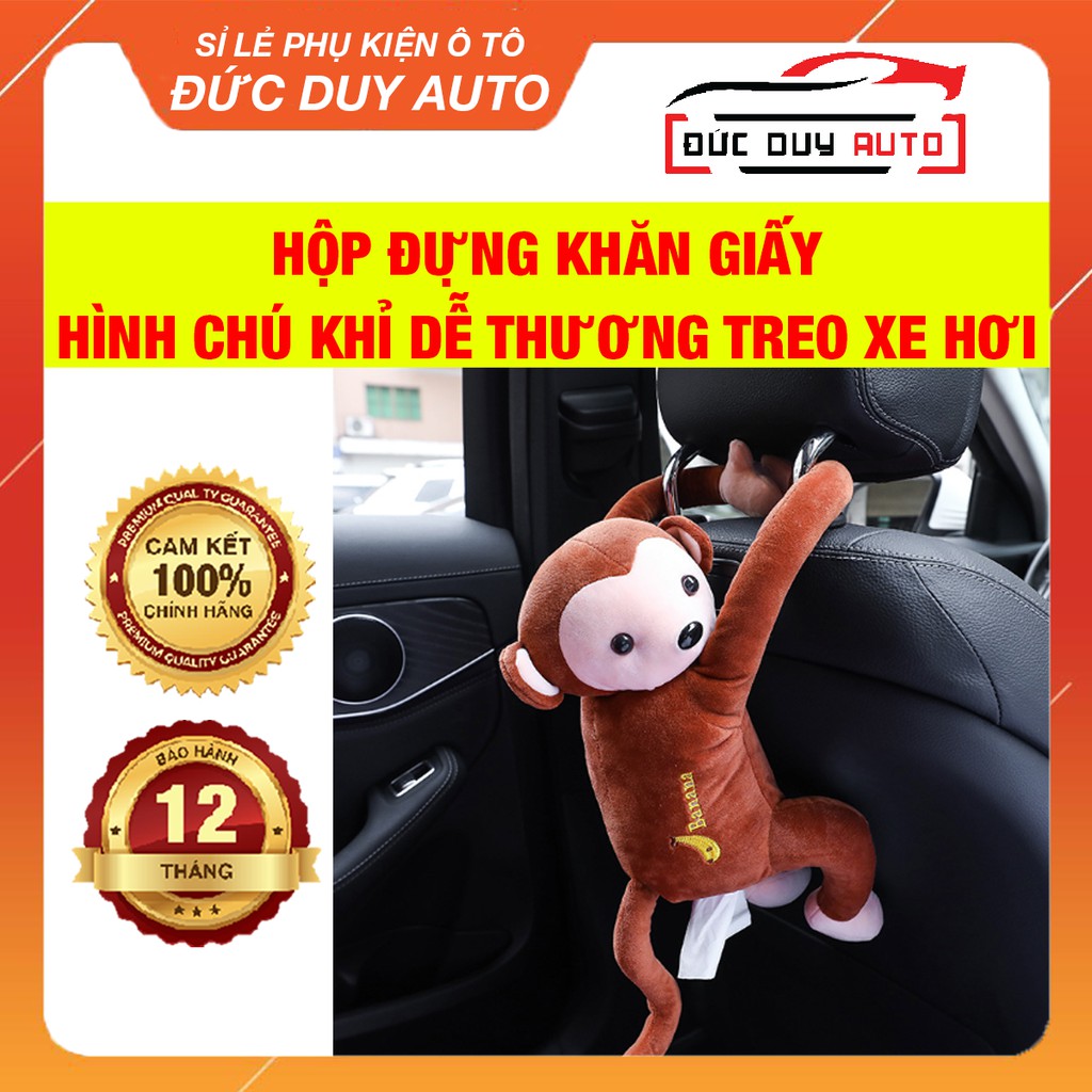 [Mã SR11JUNE5 giảm 20K đơn 50K] [FREESHIP❤] Hộp đựng khăn giấy hình chú khỉ dễ thương treo xe hơi