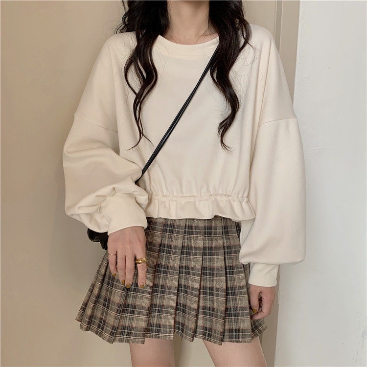 Áo hoodie tay phồng dáng rộng thời trang cho nữ