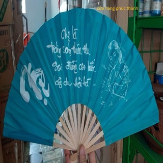 Quạt Vải Vẽ Chữ Thư Pháp ( màu và câu viết thư pháp ngẫu nhiên )