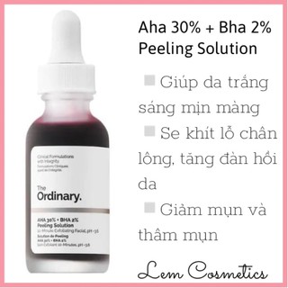 [Có bill] PEEL DA HOÁ HỌC THE ORDINARY AHA 30% + BHA 2% PEELING SOLUTION