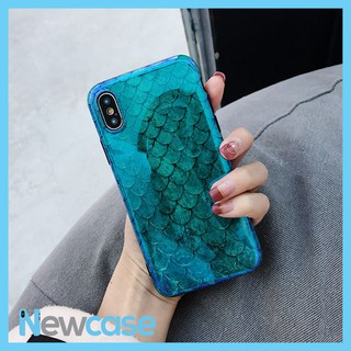 Ốp lưng dẻo giả da xanh mặt lưng bóng kính - iphone 6, 6plus, 7, 7plus, 8, 8plus, x