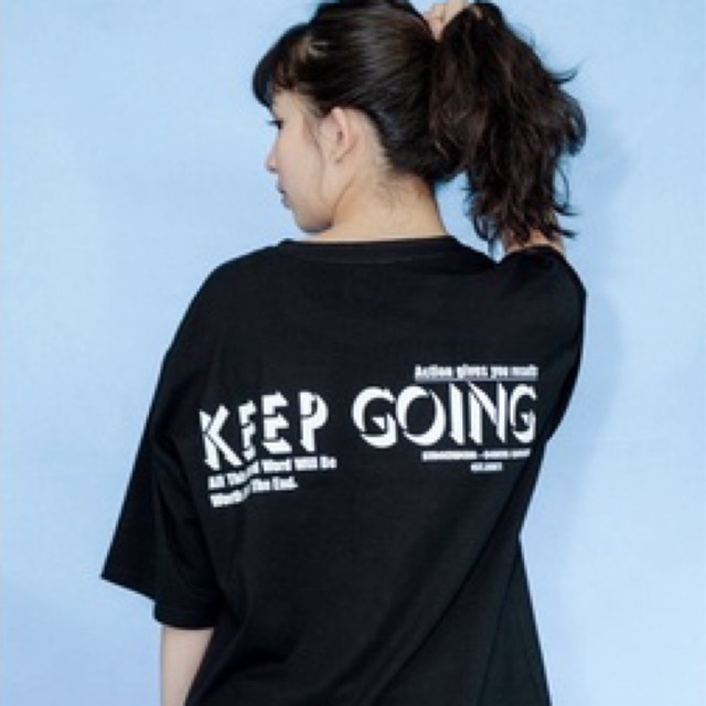 Áo thun unisex Keep Going chất cotton 4 chiều oversized.