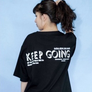 Áo thun unisex Keep Going chất cotton 4 chiều oversized.