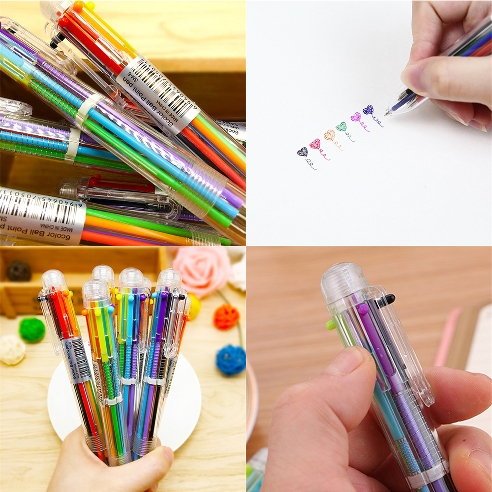 Bút bi 6 màu tiện dụng chất lượng cao