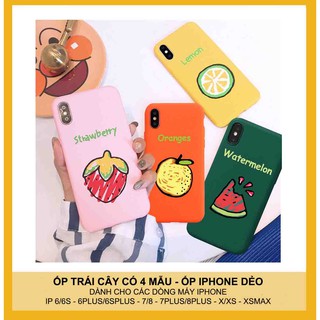 Ốp lưng iphone trái cây 4 mẫu trơn - Ốp iphone 5/5s/6/6s/7/8/7plus/8plus/Xs/Xsmax/11/11promax