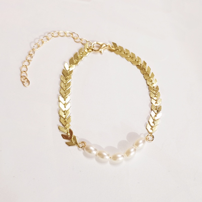 Vòng Tay Ngọc Trai Mạ Bạc Họa Tiết Vảy Cá