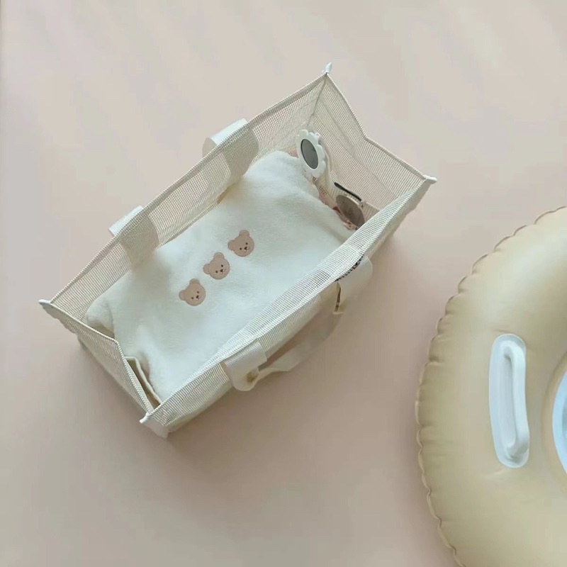 Túi Lưới Bỉm Sữa Dành Cho Mẹ và Bé KT 36x29x15cm Đi Biển Đi Chơi Xuất Hàn Cực Đẹp Decor