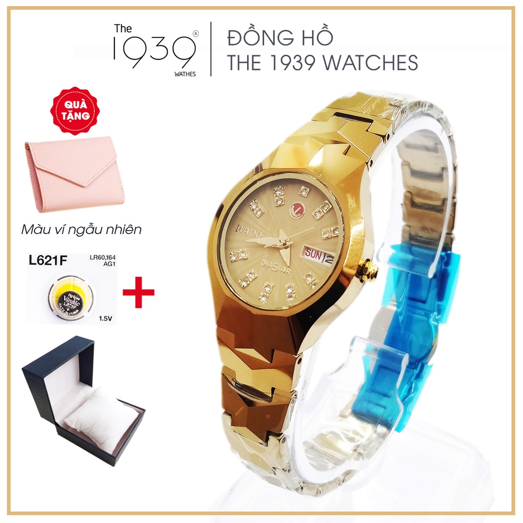 Đồng hồ Rado nữ RA43 NUMV mặt vàng, chất liệu đá ceramic nguyên khối, mặt kính saphire