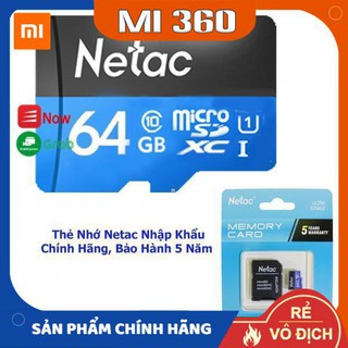 [Chính Hãng] Thẻ nhớ micro sd Netac 64GB U1 Class10