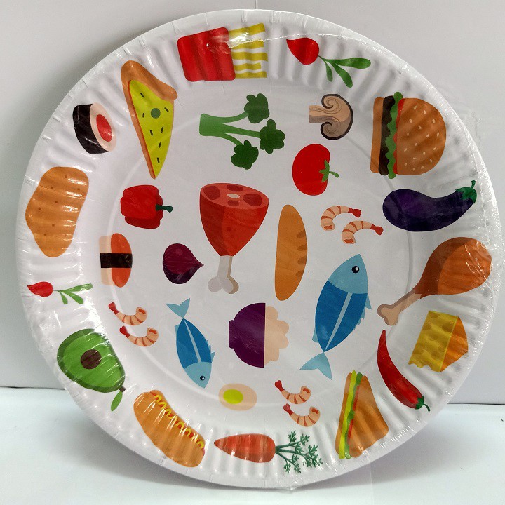 Đĩa Giấy In Hoa 23 cm- 10 Cái