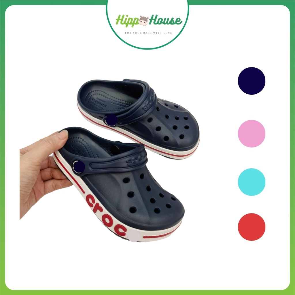 Dép Sục Crocs/Cross Cho Bé Hiệu Bayaband Xuất Xịn Tặng Kèm Sticker Hippo House