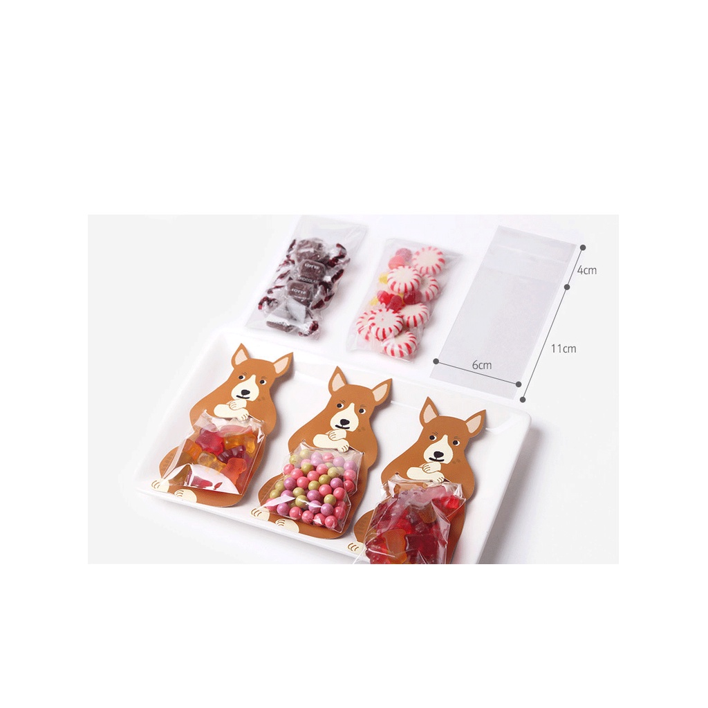 Bộ 10 Túi Nhựa Đựng Kẹo Kiểu Hoạt Hình Đáng Yêu