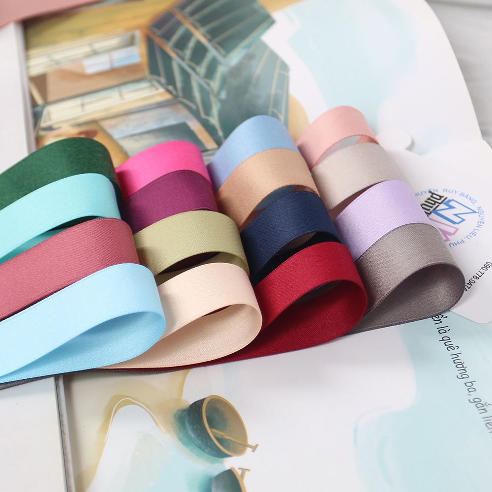 Ruy băng lụa Polyester Hàn Quốc size nhỏ 6mm(0.6cm) và 3mm(0.3cm)