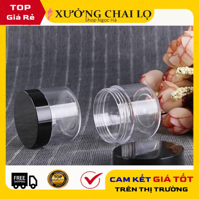 Hũ Chiết Mỹ Phẩm ❤ GIÁ RẺ NHẤT ❤ Hủ nhựa chiết mỹ phẩm tròn 20g,30g,50g nắp đen đựng kem , phụ kiện du lịch