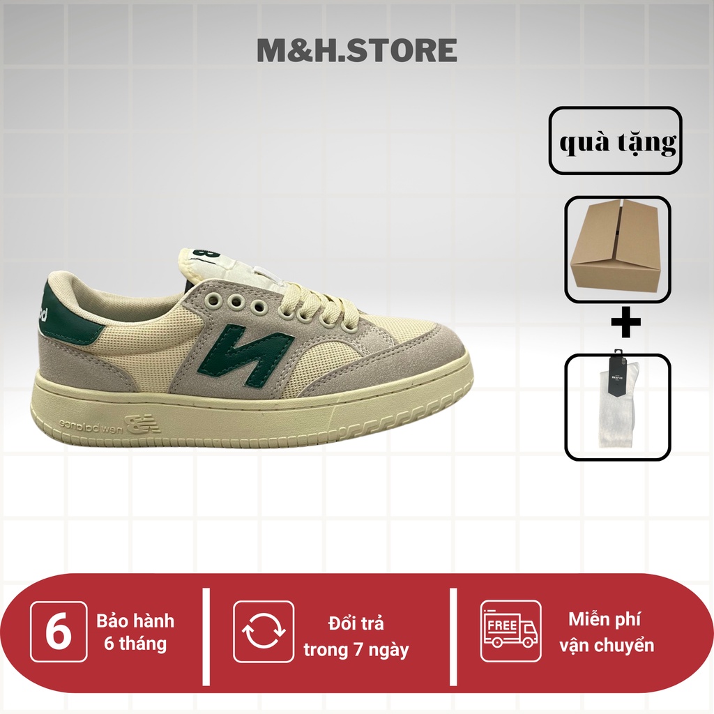 Giày newbalance bản kem xanh lá, GIày thể thao nữ full box