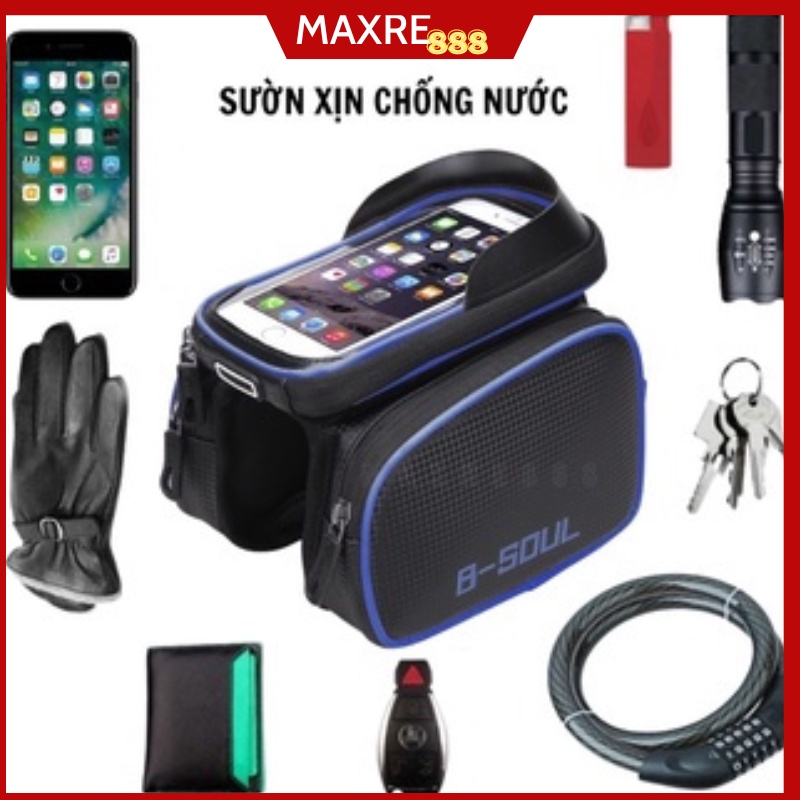 Túi treo sườn xe đạp thể thao B-SOUL siêu bền có ngăn đựng điện thoại tiện lợi chống nước chống thấm