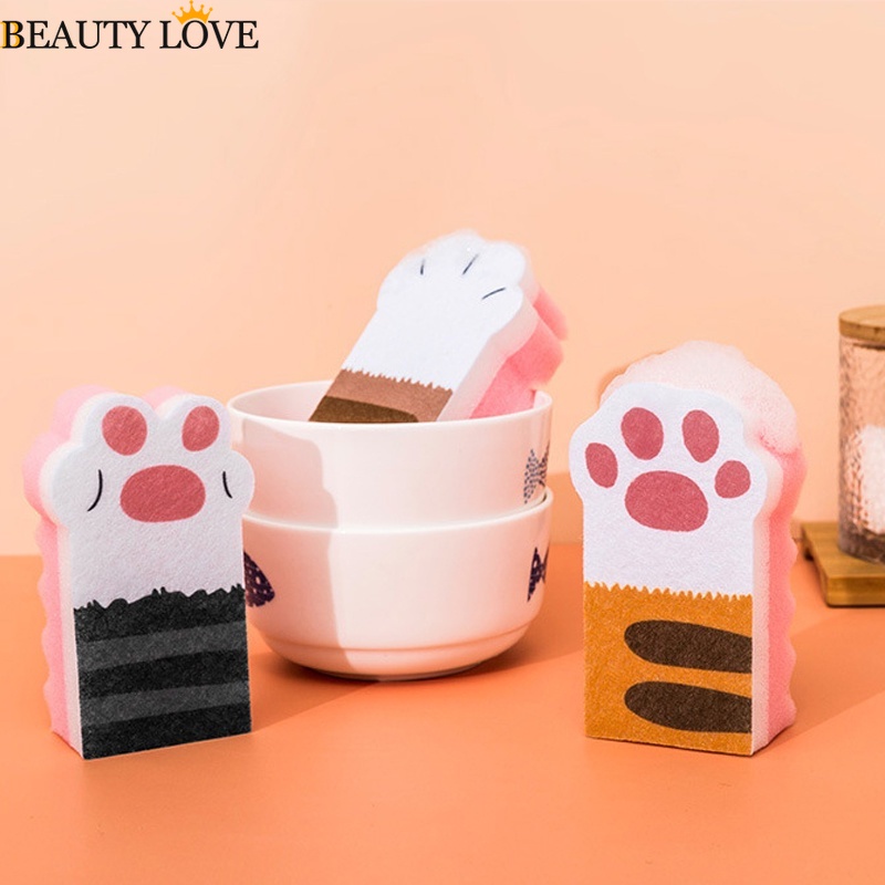 Set 3 Cọ Rửa Chén Hình Chân Mèo Dễ Thương Đa Năng