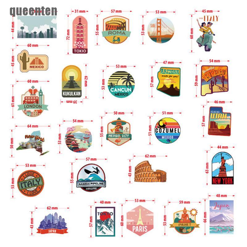 Bộ 50 miếng dán trang trí hình hoạt hình chống thấm nước