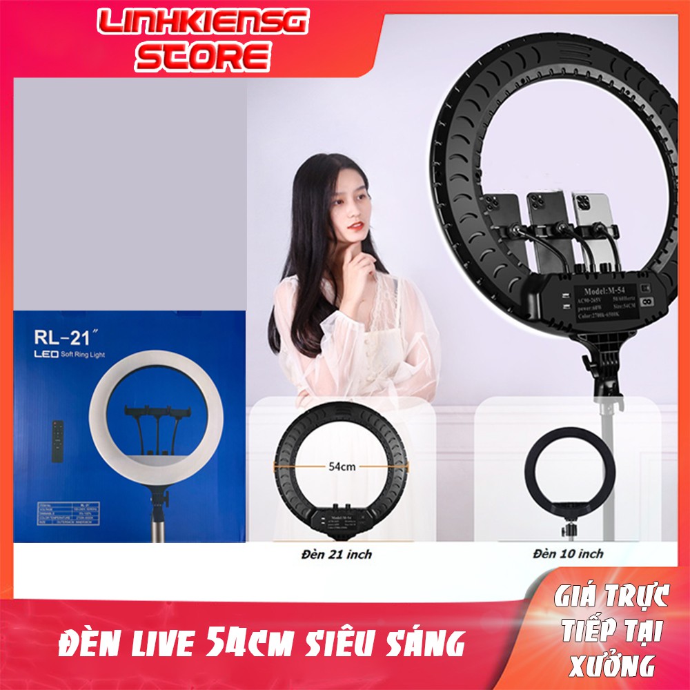 [Mã 11ELSALE hoàn 7% đơn 300K] ĐÈN LED RING 54CM KHÔNG CHÂN LIVESTREAM LIVE MAKEUP SIZE LỚN NHẤT