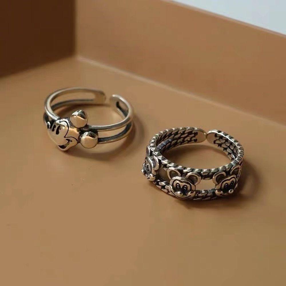 Nhẫn Hở Họa Tiết Hoạt Hình Phong Cách Cổ Điển Có Thể Điều Chỉnh