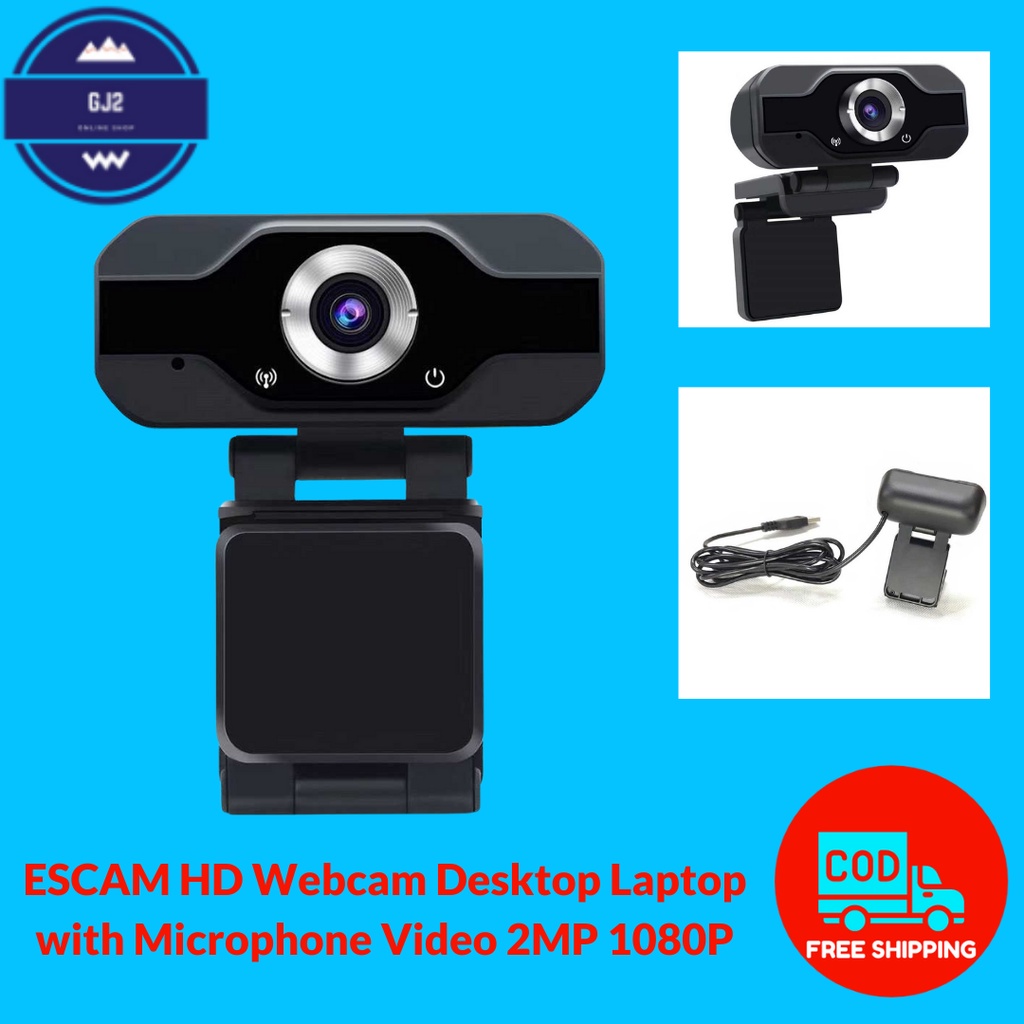 Webcam Escam HD kèm micro 2MP 1080P cho Laptop