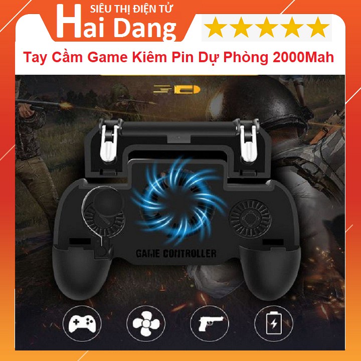 Tay Cầm Chơi Game PUBG, ROS, FF/Liên Quân Mobile/Quạt Tản Nhiệt Kiêm Sac Dự Phòng