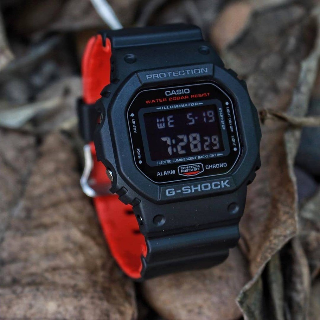 Đồng hồ Nam Dây Nhựa Casio G-Shock DW-5600HR-1 chính hãng bảo hành 5 năm Pin trọn đời