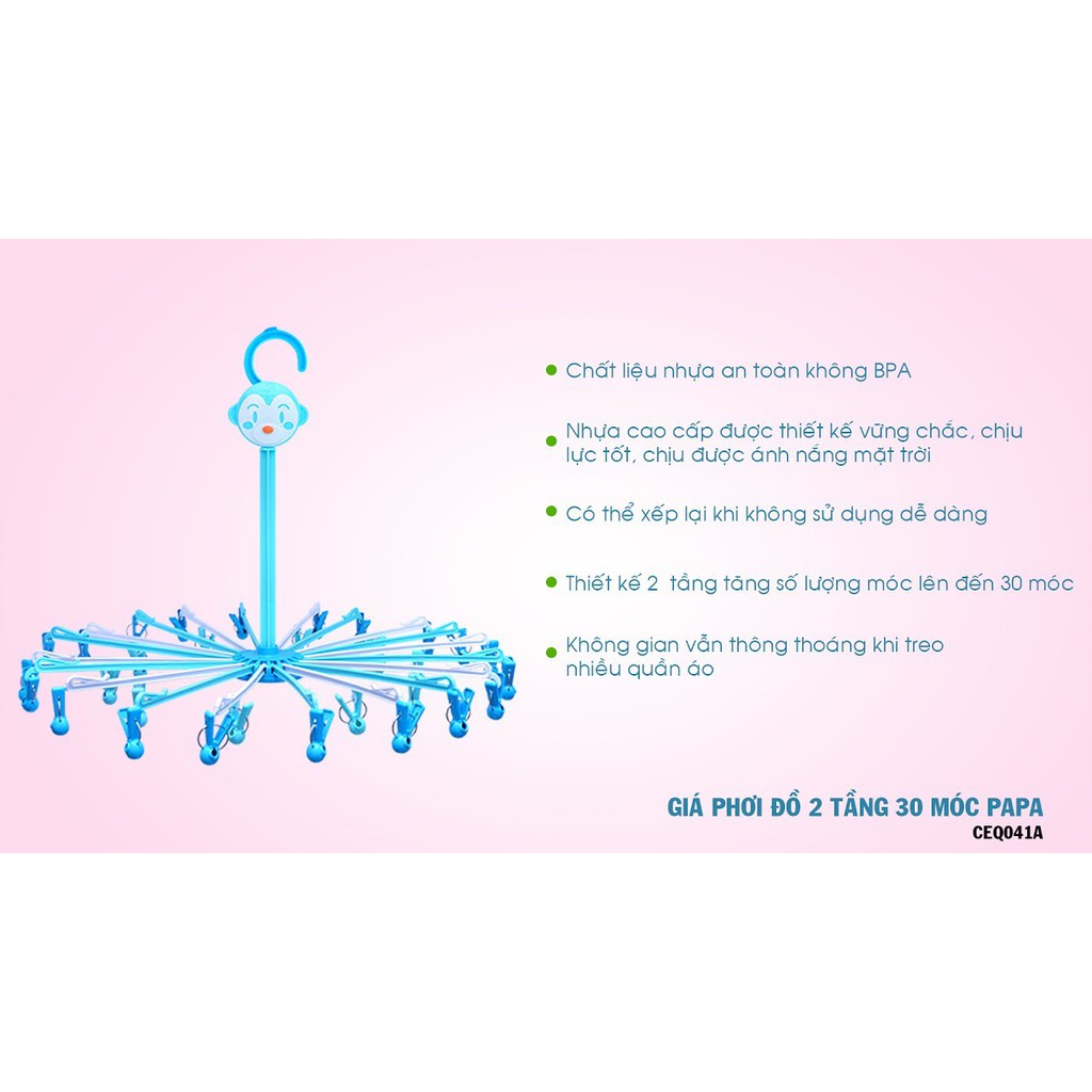 Móc trùm nhựa Thái Lan 2 tầng 30 móc