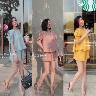 Sỉ = lẻ bộ đũi sooc tay bồng chất đũi xước hàn