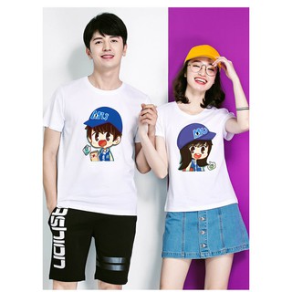 Áo thun cặp form rộng in hình cực cool 💗💋💓