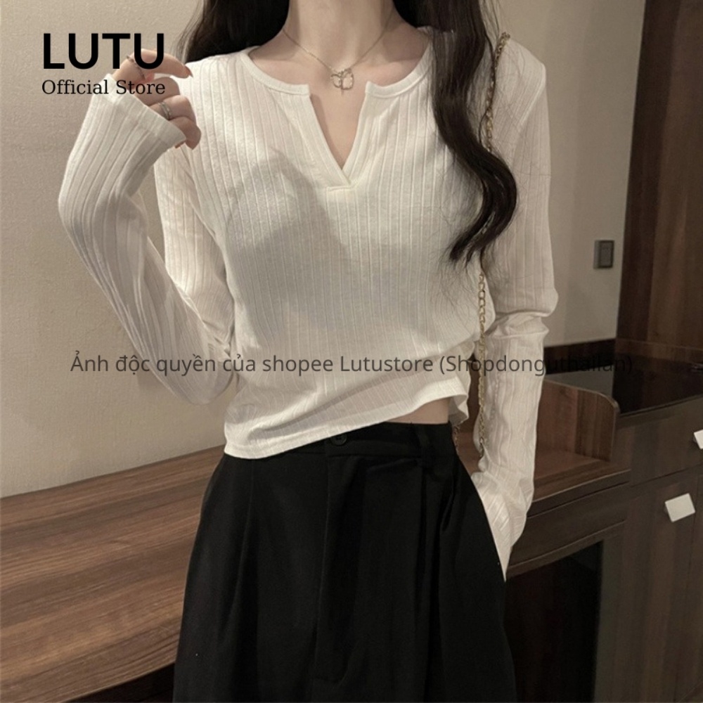 [Mã FAMARAL2 giảm 10K đơn 50K] Áo Len Croptop Dài Tay Chất Len Gân Mềm Mịn Phong Cách Hàn Quốc