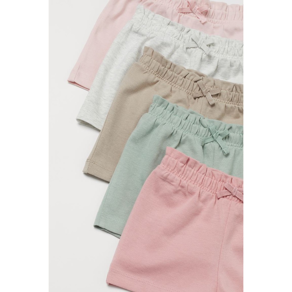 Set 5 quần shorts bé gái, cạp chun, tone hồng xanh, Hờ mờ UK săn SALE