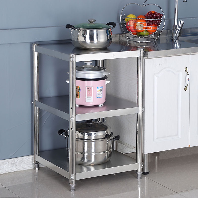 Kệ Bếp Để Lò Vi Sóng Bằng Inox Bọc Decan Trắng Chống Xước 3-4 Tầng Sang Trọng- Oai Homes
