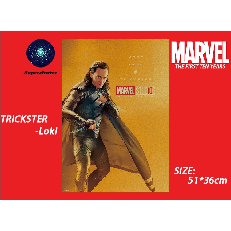 Marvel Áp Phích Dán Tường Trang Trí Nội Thất 10th Anniversary Limit-Loki 50.5x35cm