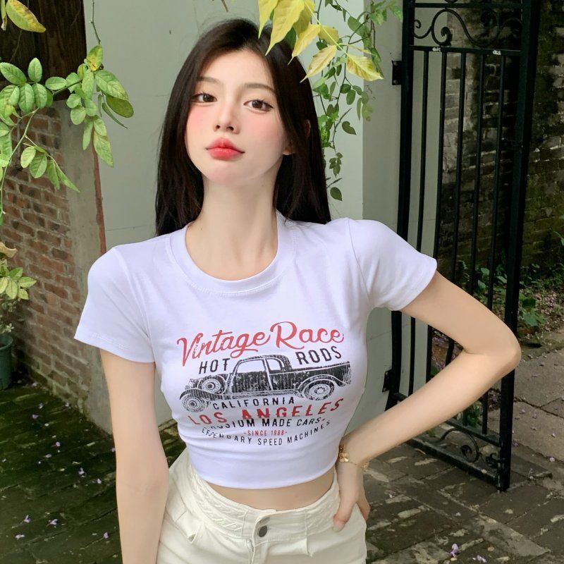 Áo Thun Tay Ngắn Cổ Tròn In Họa Tiết Thời Trang Mùa Hè Hàng Mới Dành Cho Bạn Nữ