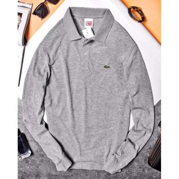 Áo thun dài tay cổ bẻ Lacoste cao cấp, áo thun nam dài tay Đẹp