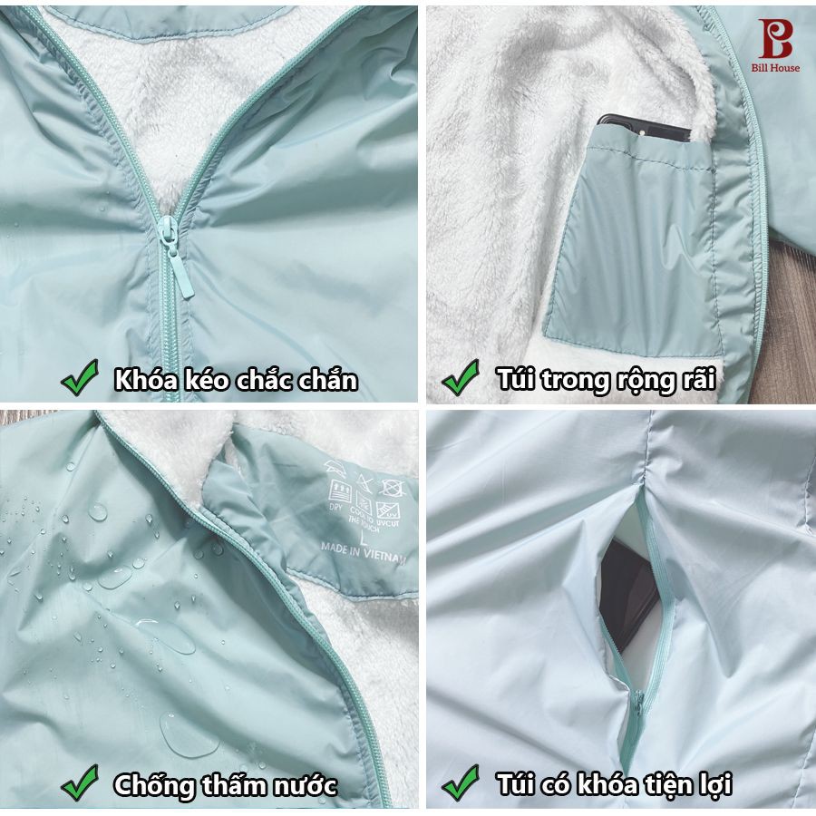 Áo Gió Nữ Lót Lông Cừu Siêu Phẩm Chống Nước Mùa Lạnh | BigBuy360 - bigbuy360.vn