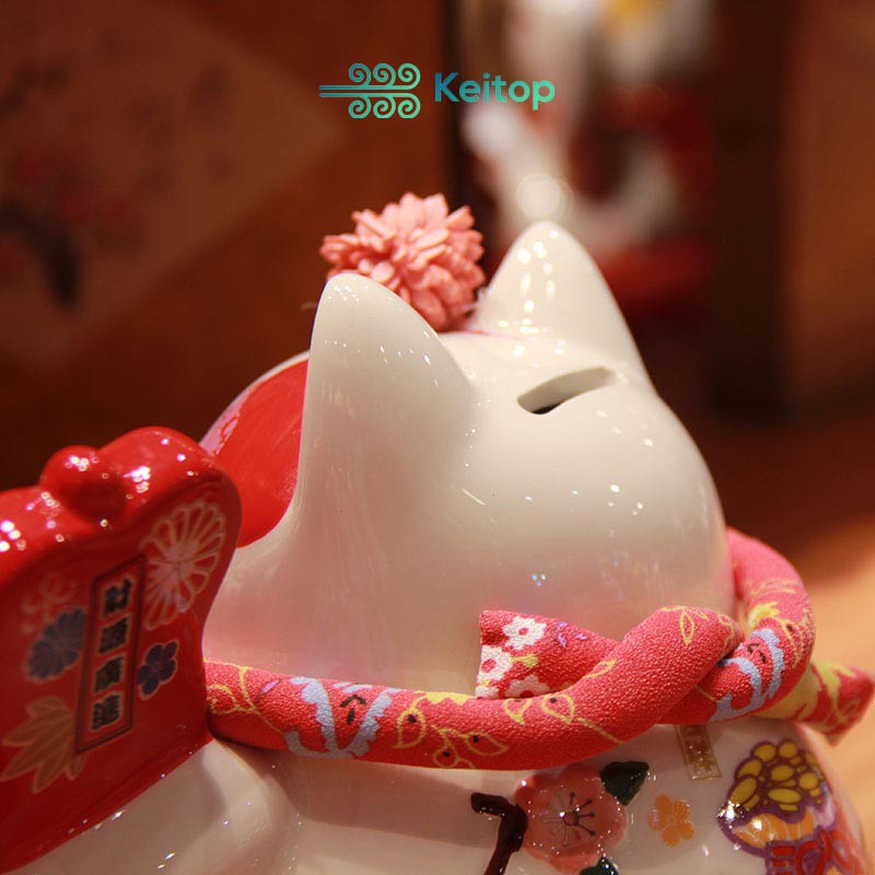 Mèo May Mắn Buôn May Bán Đắt Tài Lộc, Quà Tặng May Mắn 16cm KEITOP MANEKI-018