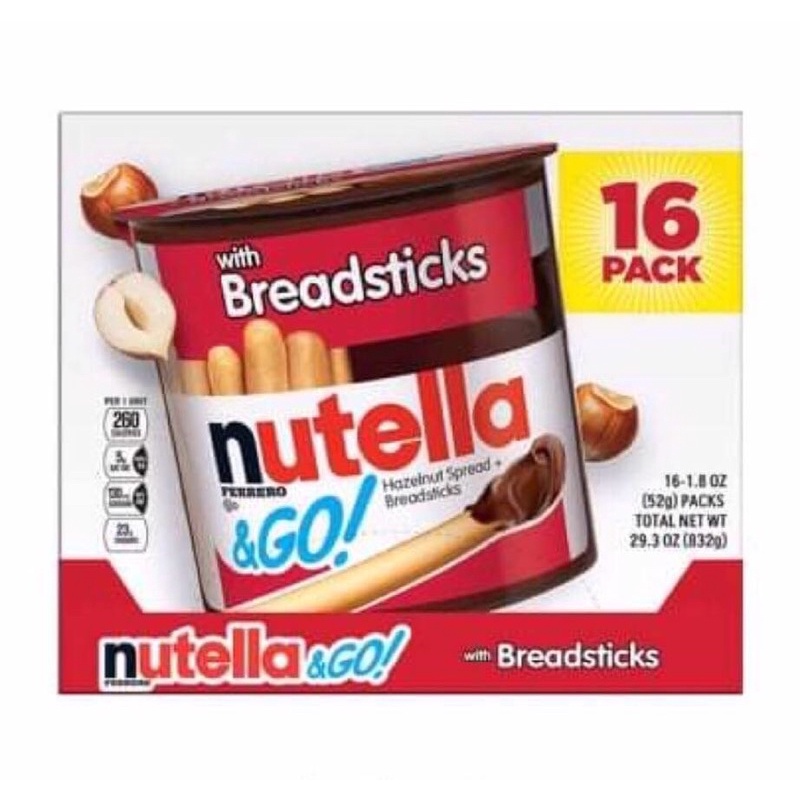 Bánh que chấm Socola Nutella & Go 52g của Mỹ