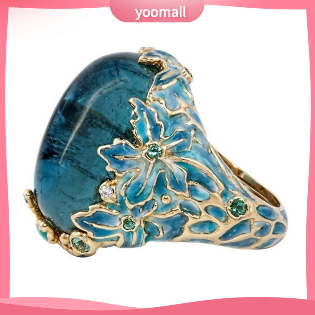 Yomall♡ Nhẫn Trang Trí Mắt Bắt Sáng Biến Dạng Hoa Thanh Lịch Cổ Điển Cho Nữ Cuộc Sống Hàng Ngày