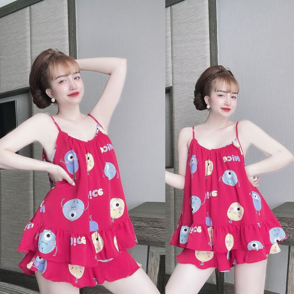 Đồ Ngủ Nữ BIGSIZE Đồ Ngủ Sexy lụa Mango cao cấp mềm mại xinh xắn &lt; 70KG