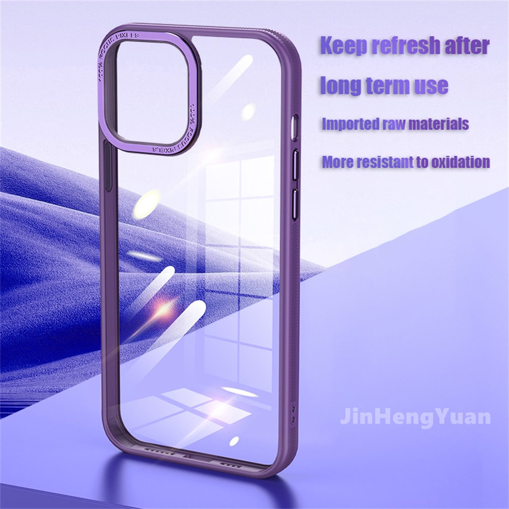 Ốp Điện Thoại Acrylic Trong Suốt Chống Sốc Sang Trọng Cho IPhone 14 13 12 Pro Max 14Plus