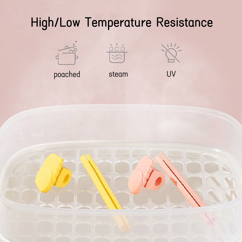 Set 2 Ống Hút Silicone Tái Sử Dụng Được Có Thể Tháo Rời Kèm Khóa Cài Cho Bé
