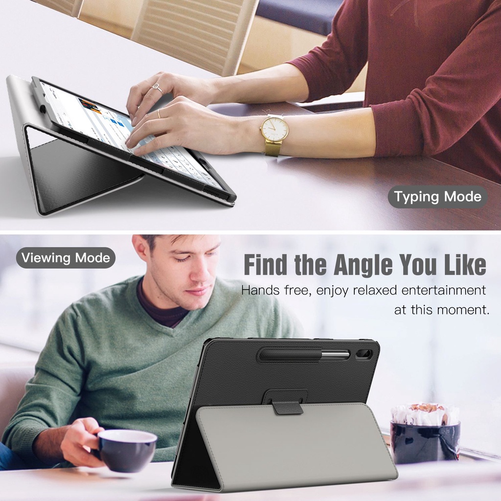 Ốp Lưng Chất Liệu Da PU Cho Samsung Galaxy Tab S8 Plus 12.4 inch 2022/S7 FE 12.4&quot; 2021 (SM-T730/T736)