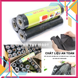 Túi bóng nilon đen đựng rác thải gia đình, rác công nghiệp tự phân hủy An Lành [Nhiều size]