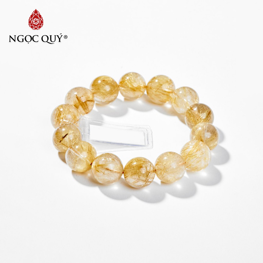 Ngọc Quý - Vòng tay phong thủy Nam màu Tóc Vàng 16mm mệnh kim, thổ - NQVT1084
