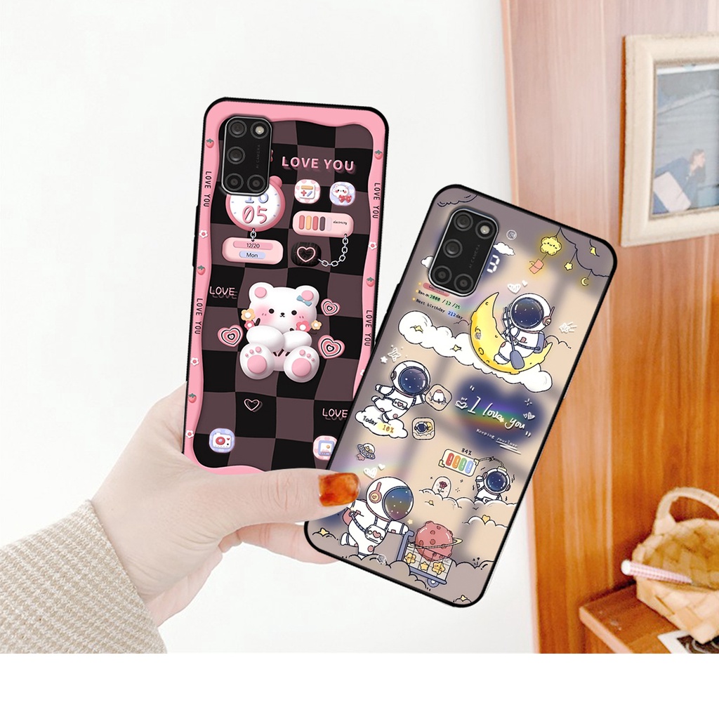 Ốp lưng Oppo A52 - Oppo A92 hình gấu, vũ trụ ngân hà chibi. ốp chống sốc bền đẹp