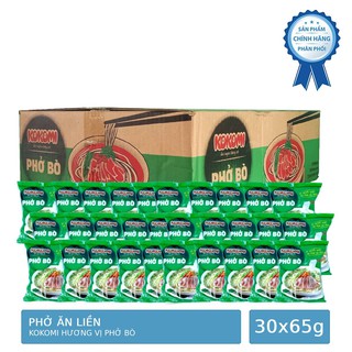 Thùng 30 Gói Phở Bò Ăn Liền Kokomi Gói 65g